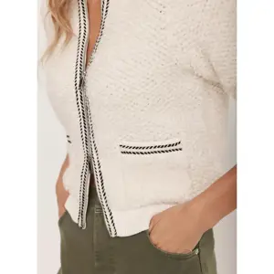Mint Velvet Cream Boucle Bomber Jacket